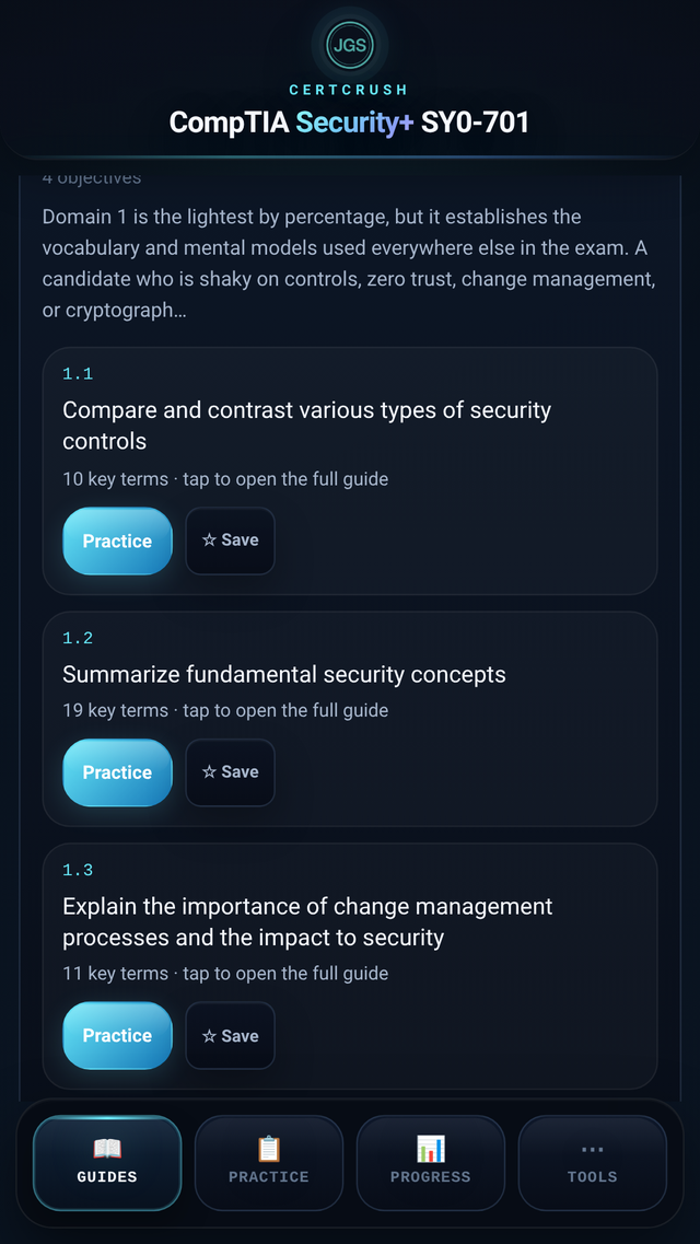 Structured guide experience